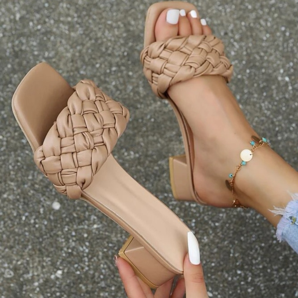 Chunky Mules from SHEIN (apricot color)